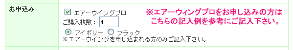 申し込み記入例